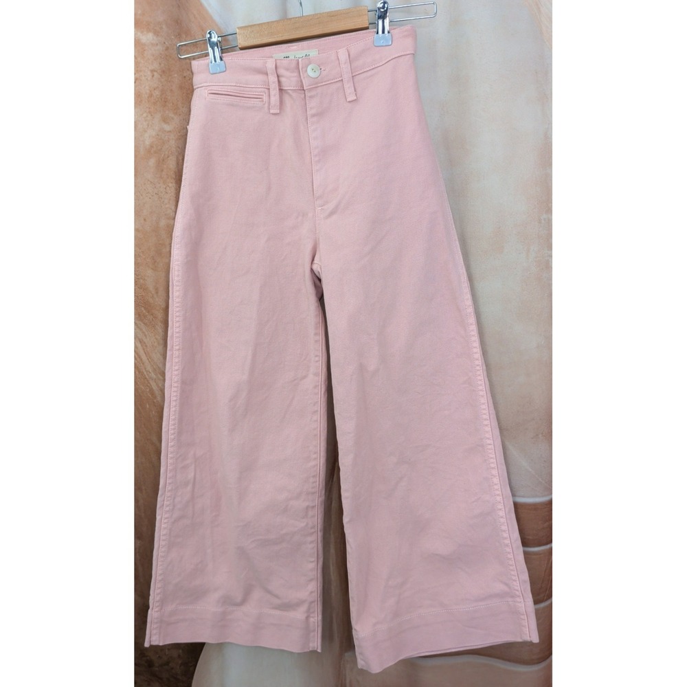 Madewell High Waist Emmett Wide Leg Crop Pants in pInk - Picture 2 of 6